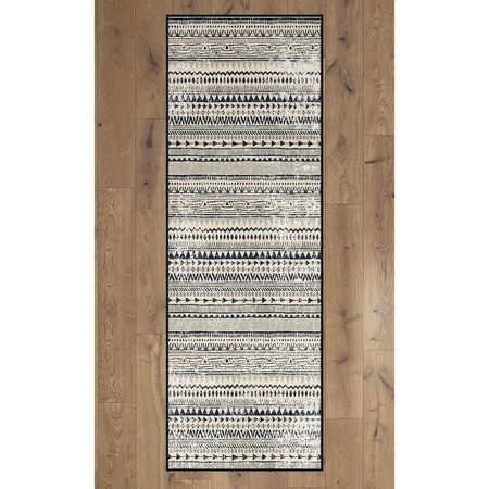 DEERLUX Boho Living Room Area Rug with Nonslip Backing, Bohemian Tribal Print Pattern, 2.5 x 6.5 Ft Runner QI003648.R